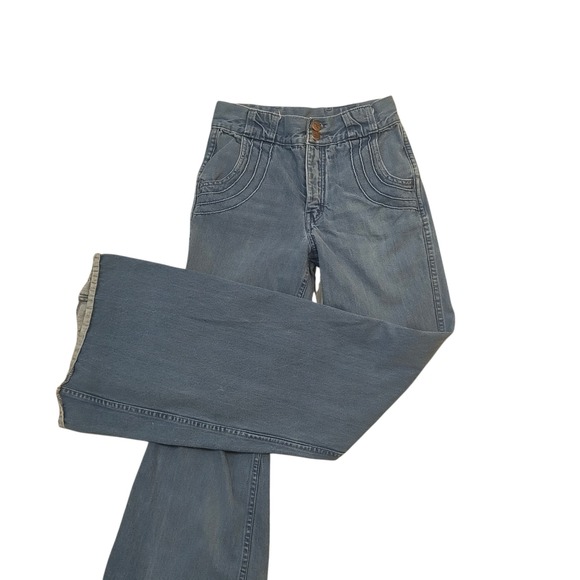 Vintage Viceroy High Waisted Bell Bottom Jeans Blue Denim 70s Flare - Picture 2 of 13
